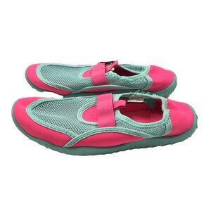 WONDER NATION Girls Pink Blue Slip On Beach Water Shoes Mesh Neoprene Size 13/1
